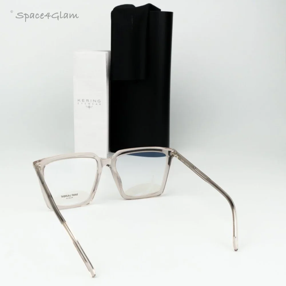 Saint Laurent Women Eyeglasses Transparent Nude Square SL474OPT 003 BRAND NEW